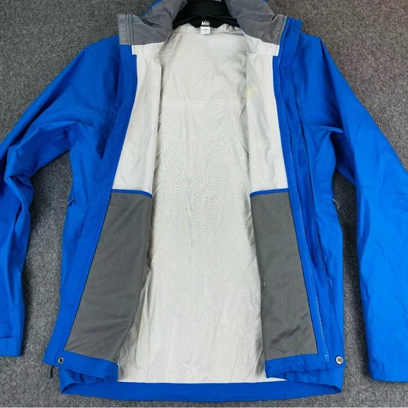 REI Co-op Peak 2.5L Rain Jacket Mens S Blue Hooded Lightweight Waterproof Shell - Picture 9 of 15